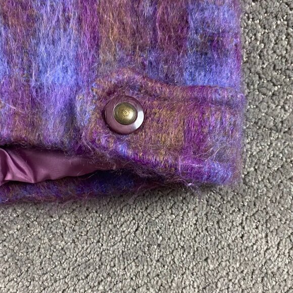 Vintage Donegal Design Ireland Mohair Blend Coat Jacket Women's Size 12 Purple - Picture 5 of 13
